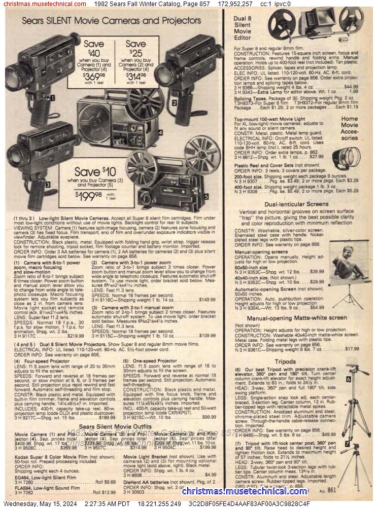 1982 Sears Fall Winter Catalog, Page 857