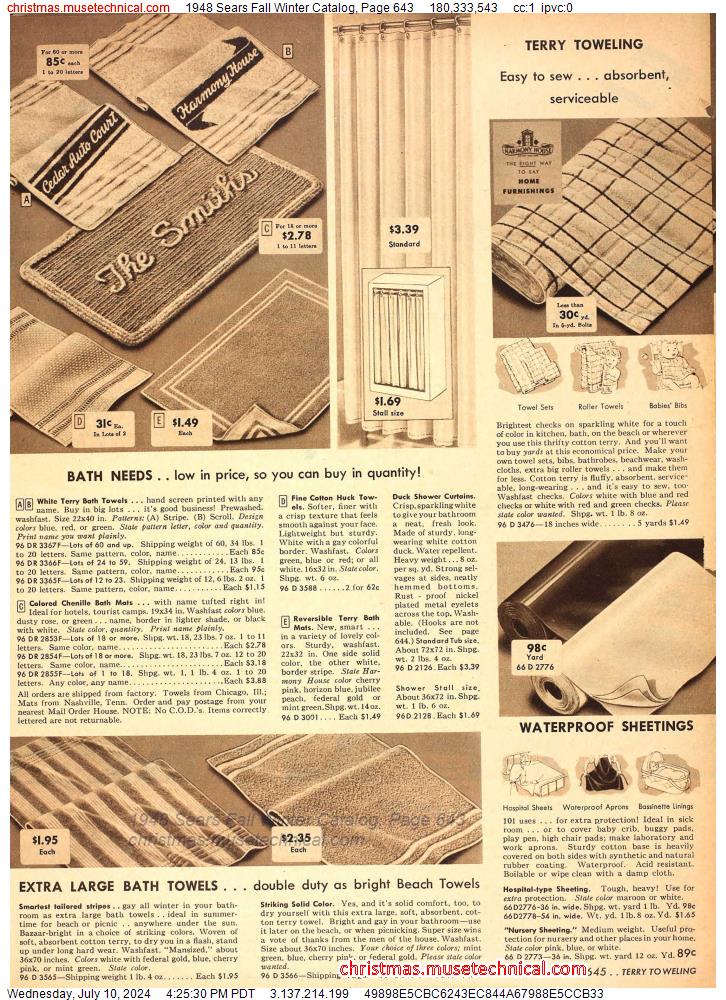 1948 Sears Fall Winter Catalog, Page 643
