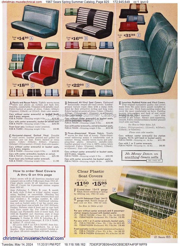 1967 Sears Spring Summer Catalog, Page 825