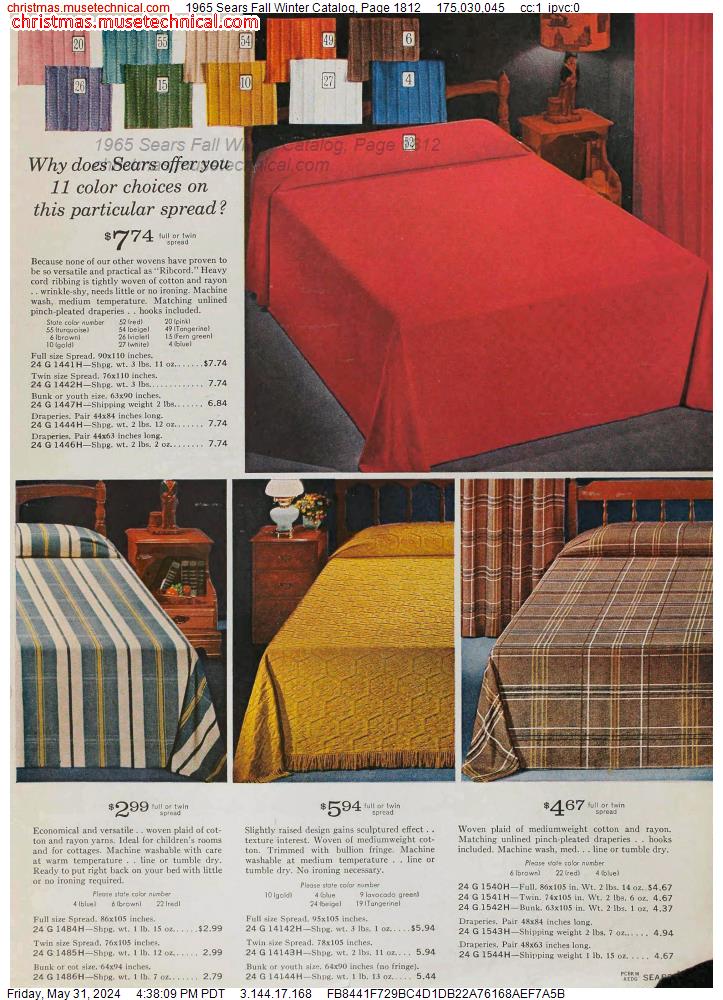 1965 Sears Fall Winter Catalog, Page 1812