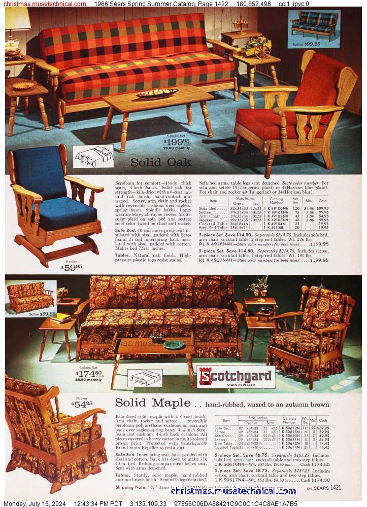 1966 Sears Spring Summer Catalog, Page 1422