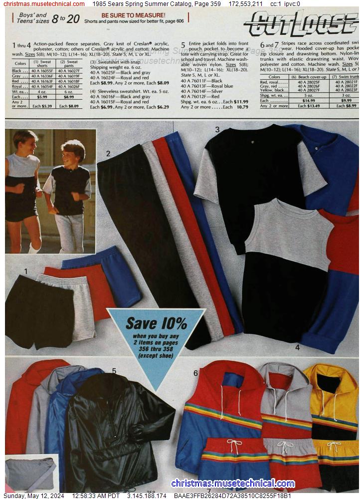 1985 Sears Spring Summer Catalog, Page 359