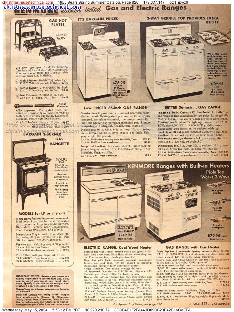 1955 Sears Spring Summer Catalog, Page 826