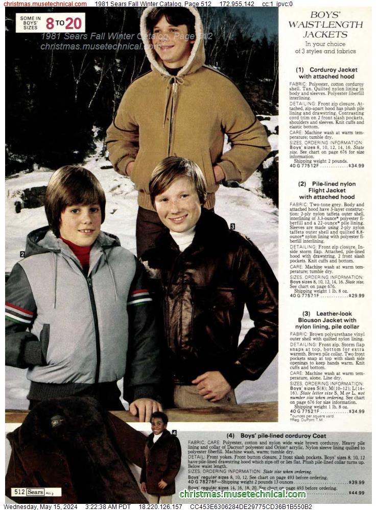 1981 Sears Fall Winter Catalog, Page 512