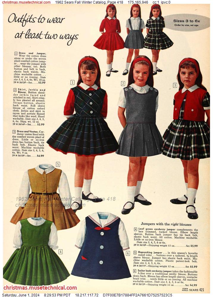 1962 Sears Fall Winter Catalog, Page 418