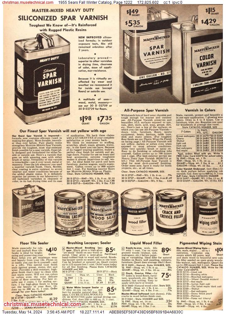 1955 Sears Fall Winter Catalog, Page 1222