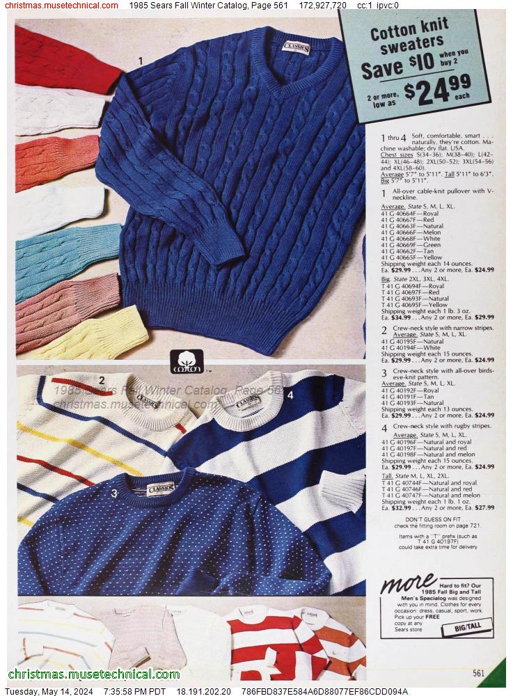 1985 Sears Fall Winter Catalog, Page 561