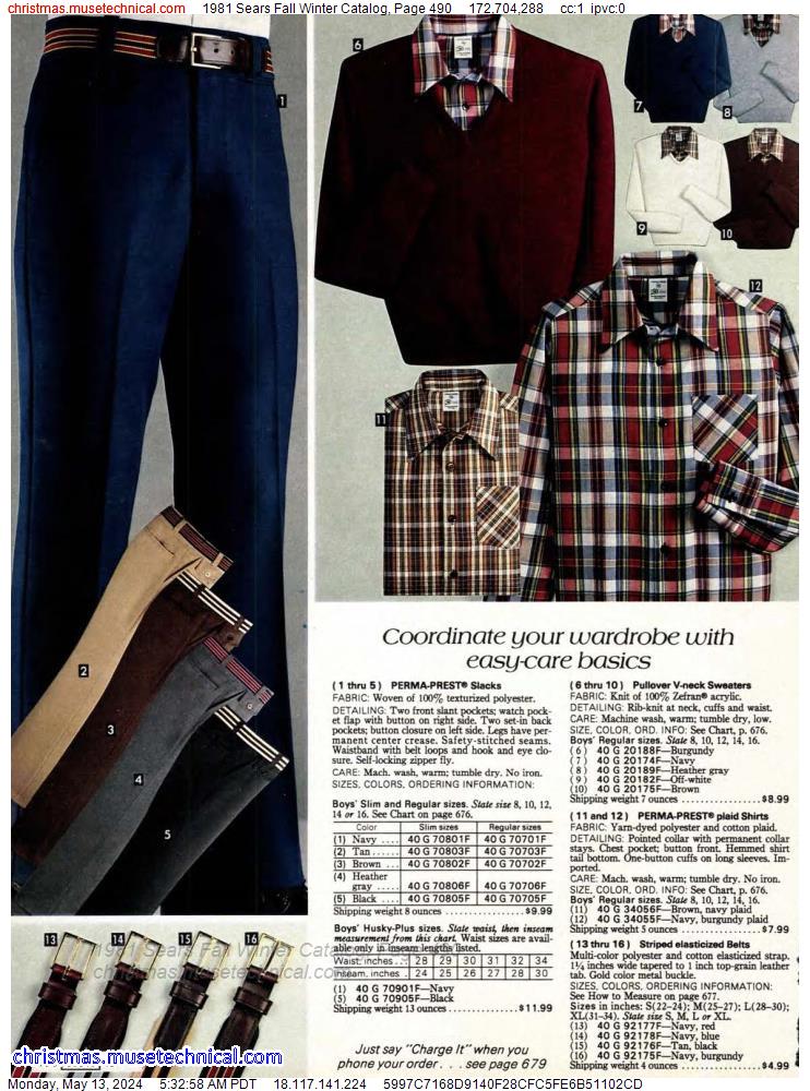 1981 Sears Fall Winter Catalog, Page 490