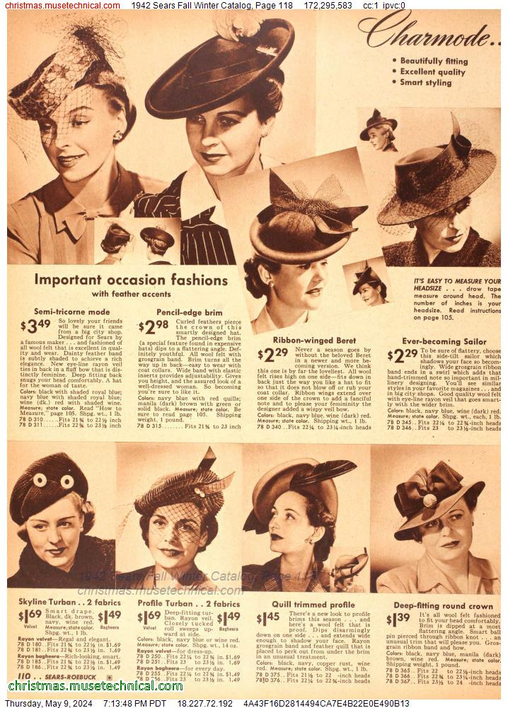 1942 Sears Fall Winter Catalog, Page 118