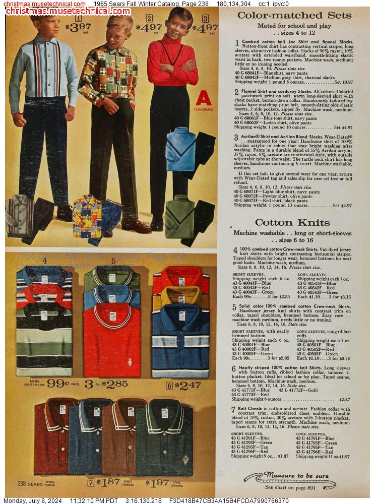1965 Sears Fall Winter Catalog, Page 238