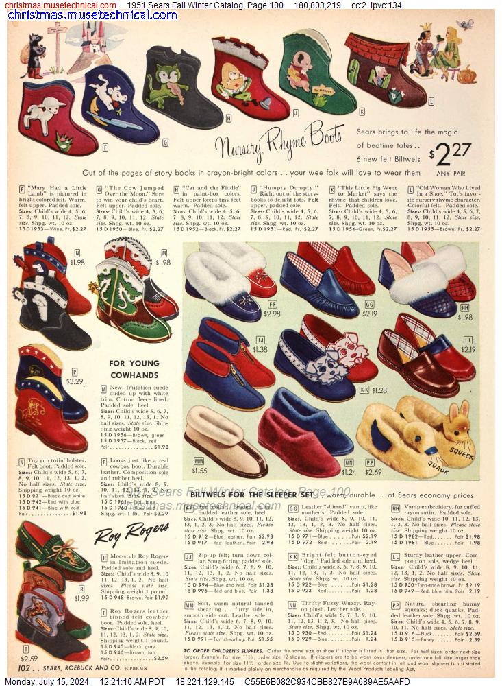 1951 Sears Fall Winter Catalog, Page 100