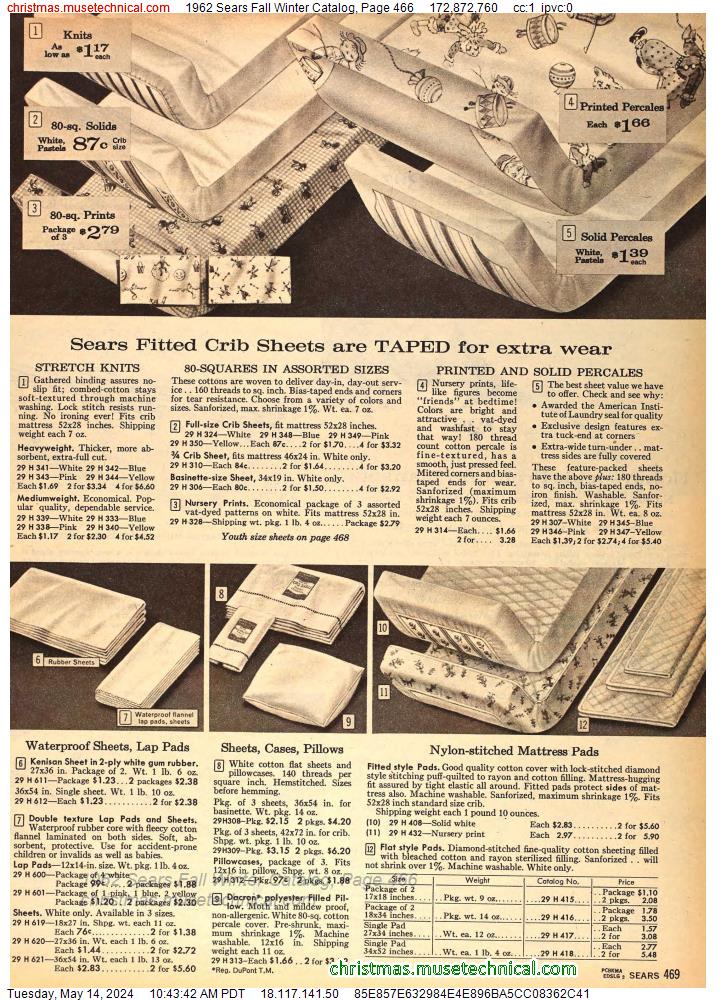 1962 Sears Fall Winter Catalog, Page 466