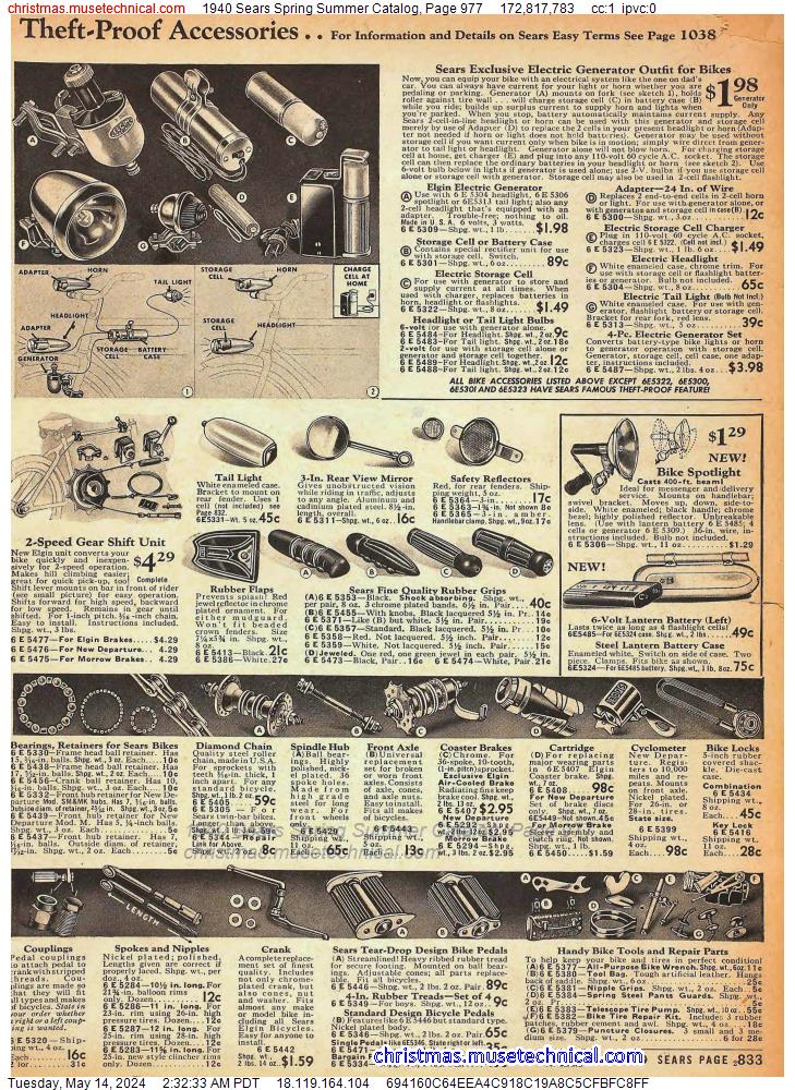 1940 Sears Spring Summer Catalog, Page 977