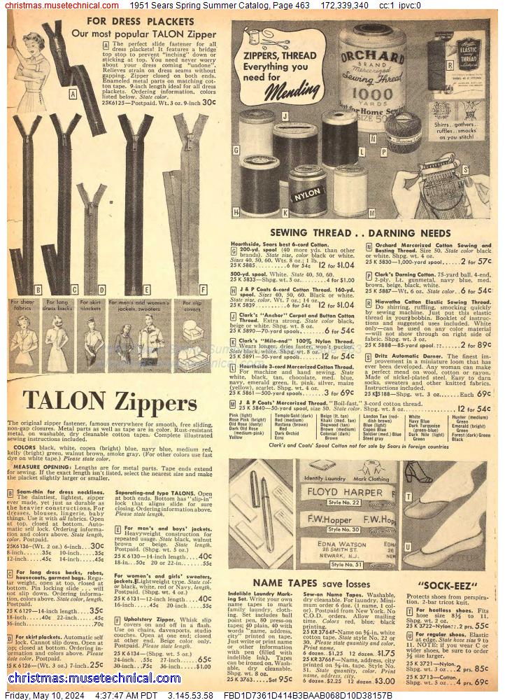1951 Sears Spring Summer Catalog, Page 463
