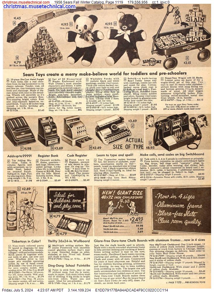 1956 Sears Fall Winter Catalog, Page 1119