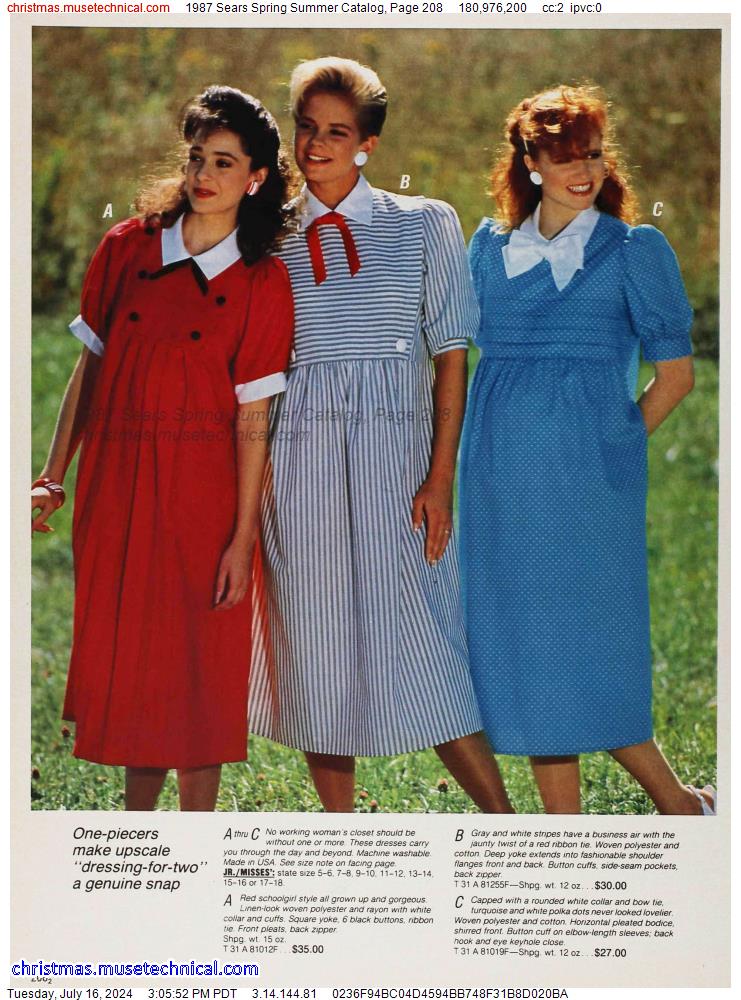 1987 Sears Spring Summer Catalog, Page 208