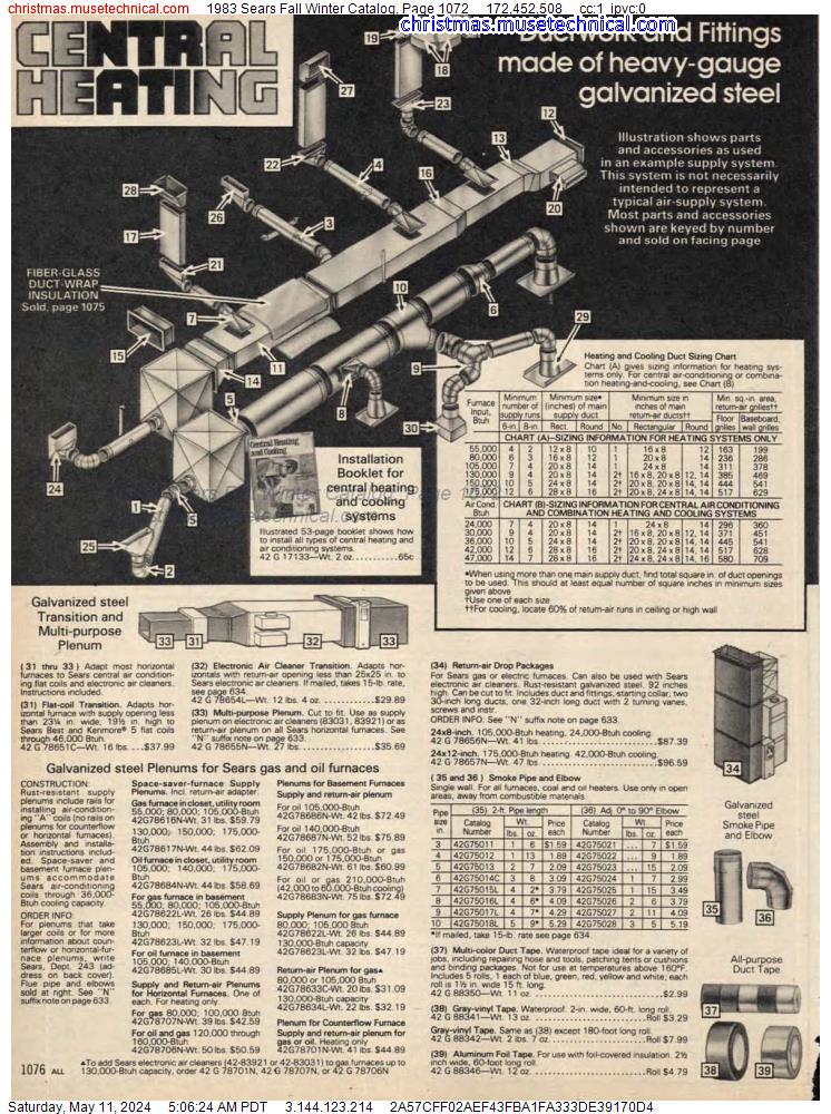 1983 Sears Fall Winter Catalog, Page 1072