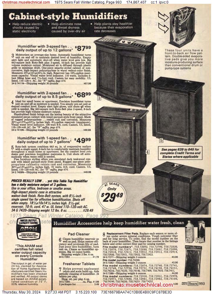 1975 Sears Fall Winter Catalog, Page 993