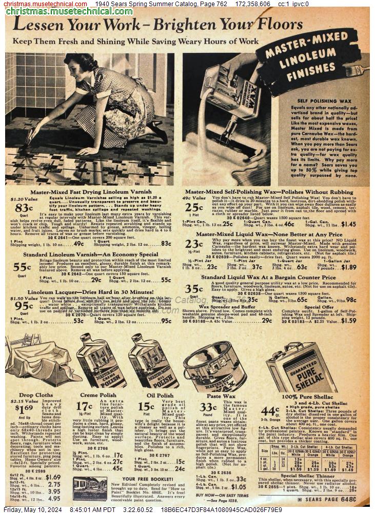 1940 Sears Spring Summer Catalog, Page 762