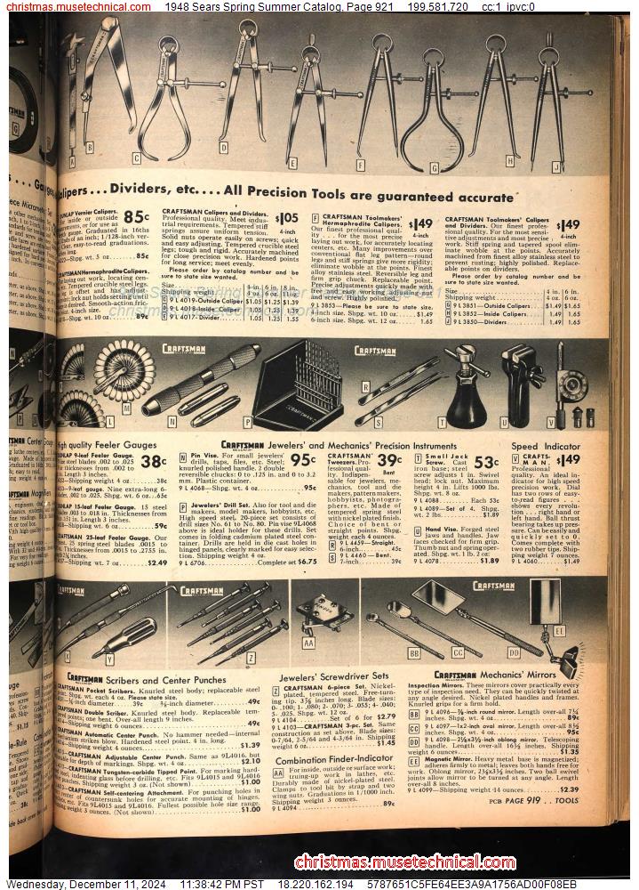 1948 Sears Spring Summer Catalog, Page 921