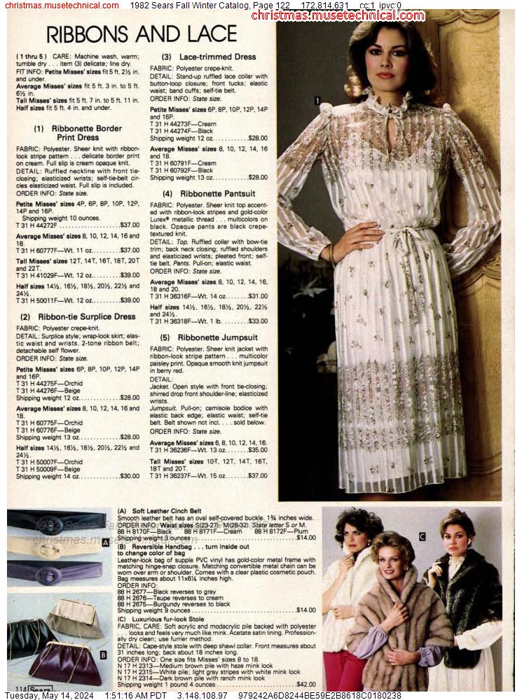 1982 Sears Fall Winter Catalog, Page 122