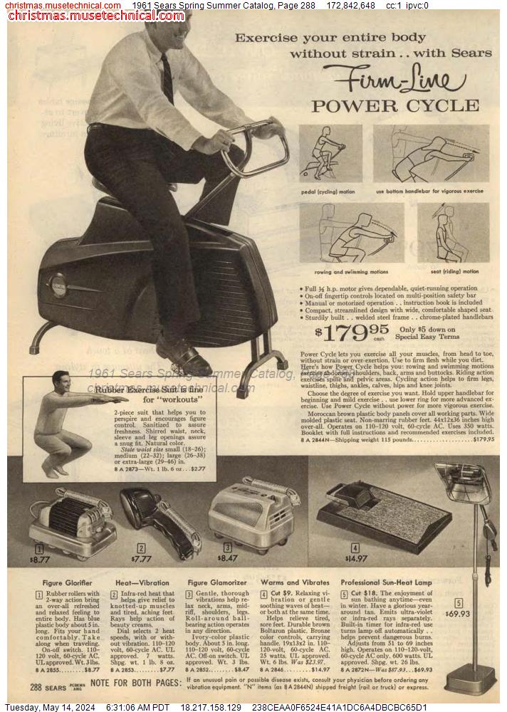 1961 Sears Spring Summer Catalog, Page 288