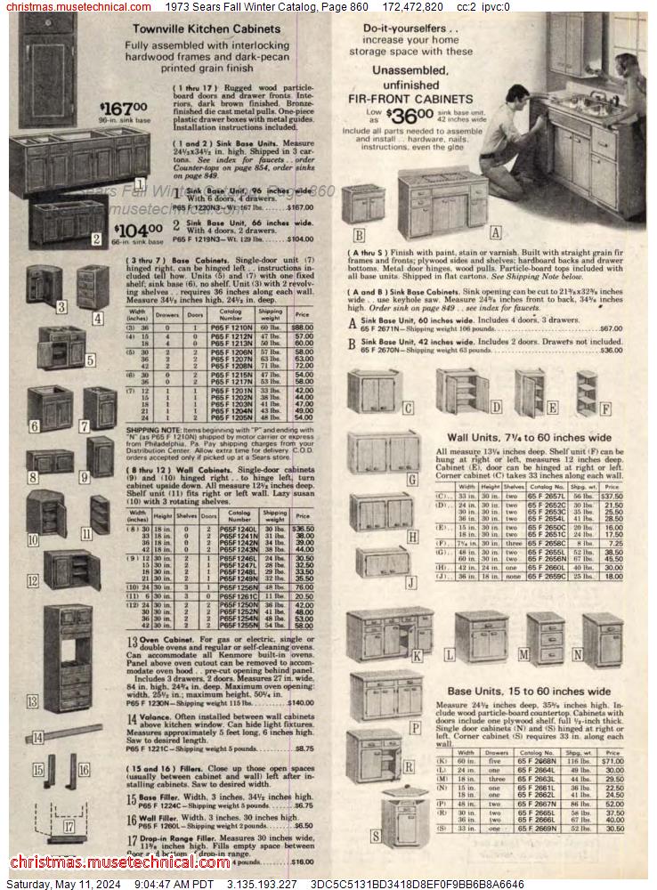 1973 Sears Fall Winter Catalog, Page 860