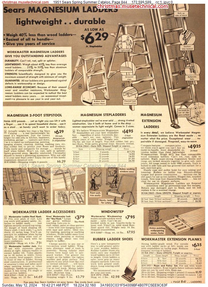 1951 Sears Spring Summer Catalog, Page 844