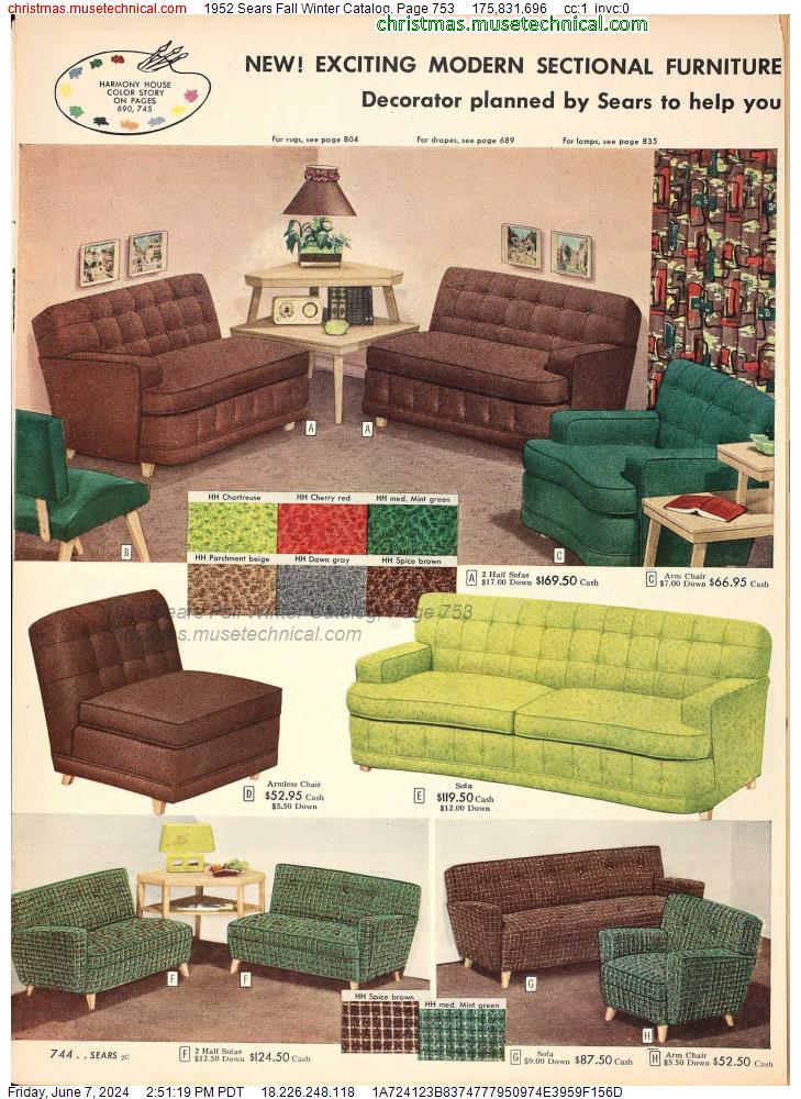1952 Sears Fall Winter Catalog, Page 753
