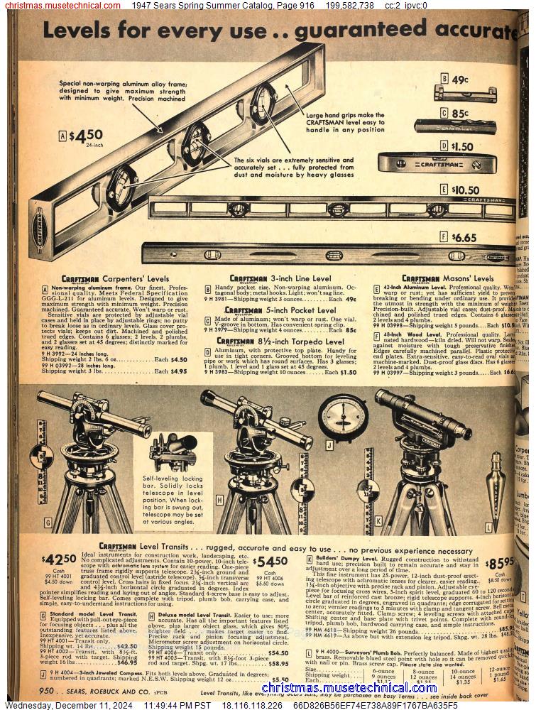 1947 Sears Spring Summer Catalog, Page 916