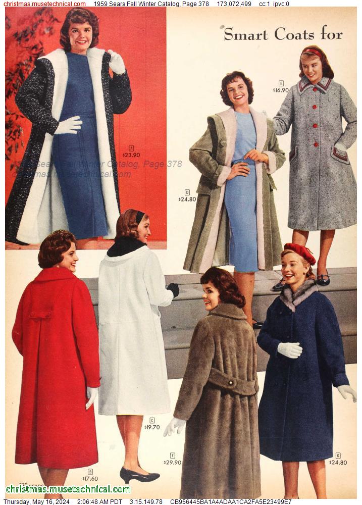 1959 Sears Fall Winter Catalog, Page 378