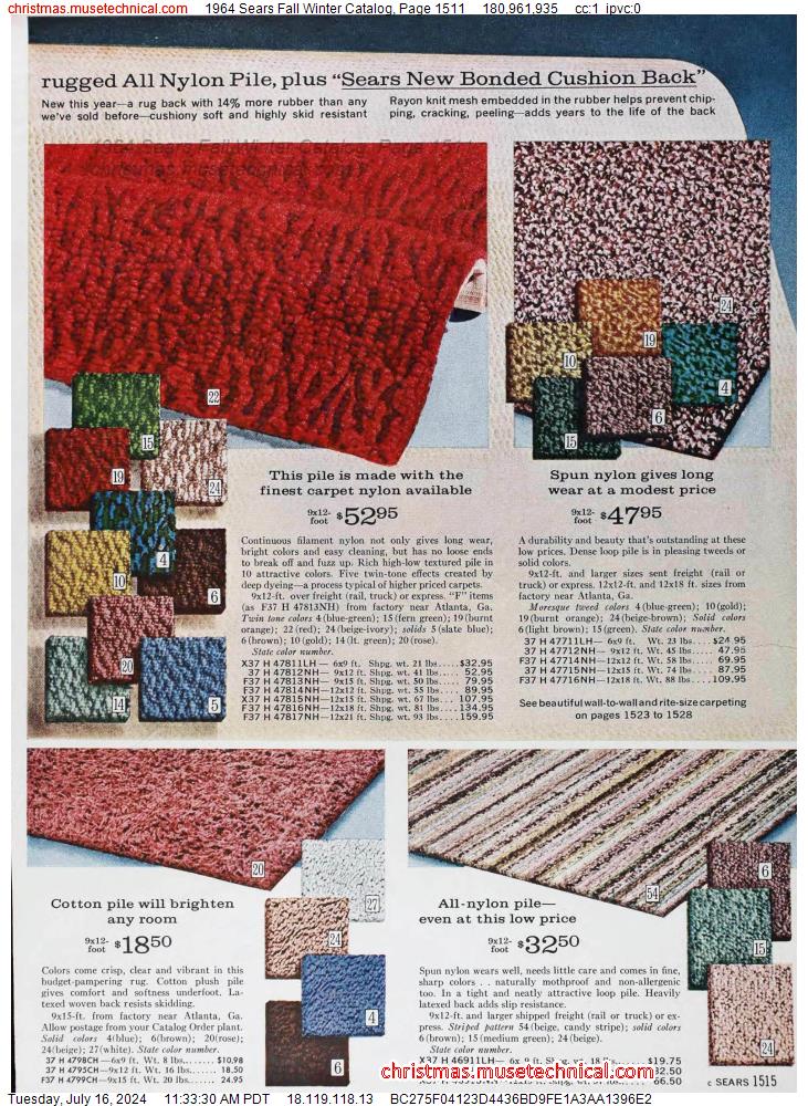 1964 Sears Fall Winter Catalog, Page 1511