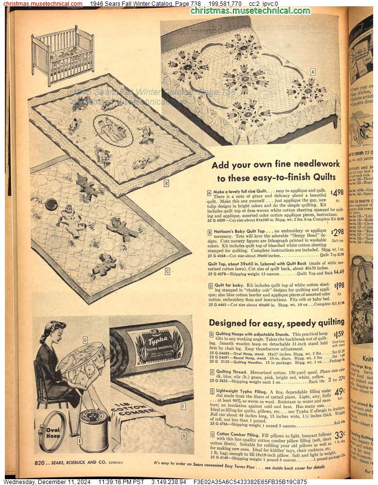 1946 Sears Fall Winter Catalog, Page 738