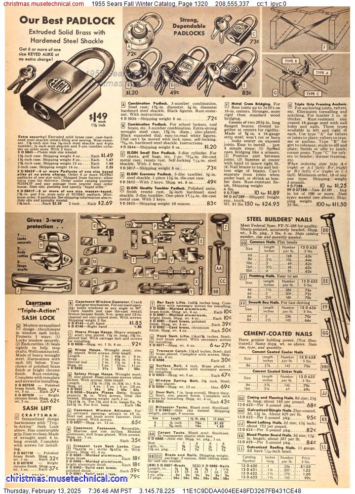 1955 Sears Fall Winter Catalog, Page 1320