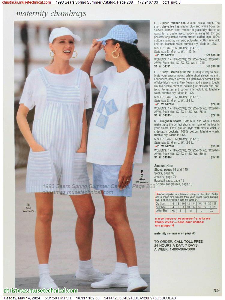 1993 Sears Spring Summer Catalog, Page 208