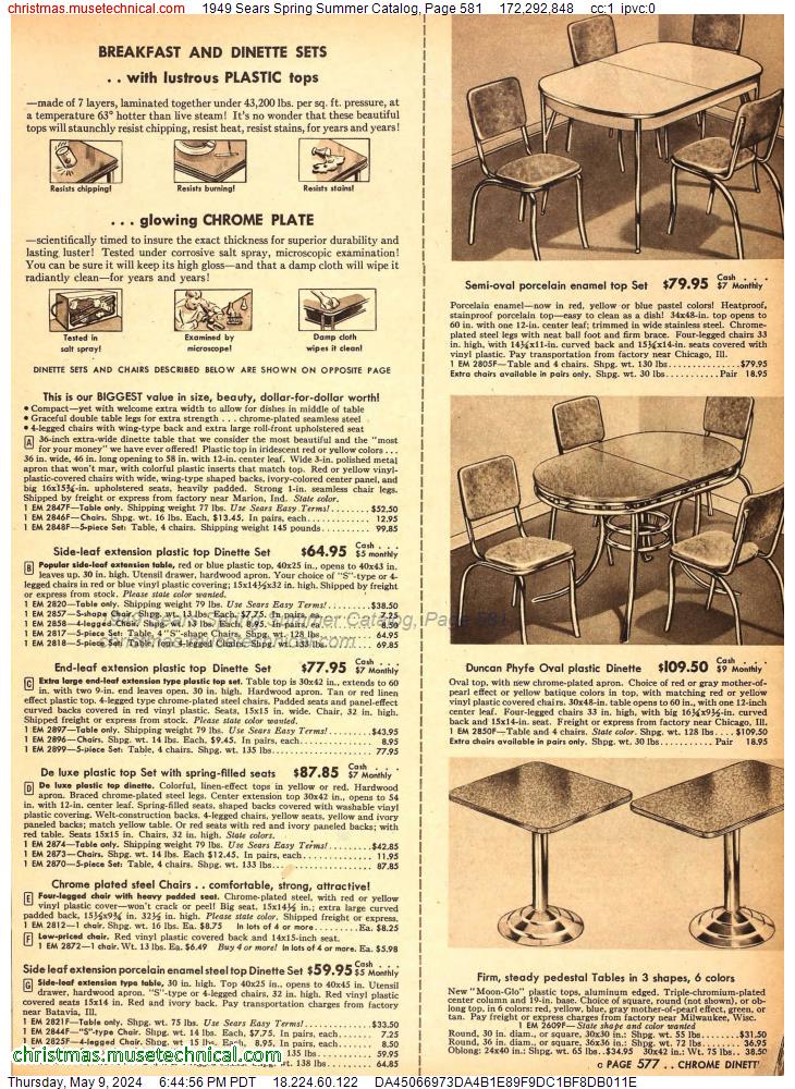 1949 Sears Spring Summer Catalog, Page 581