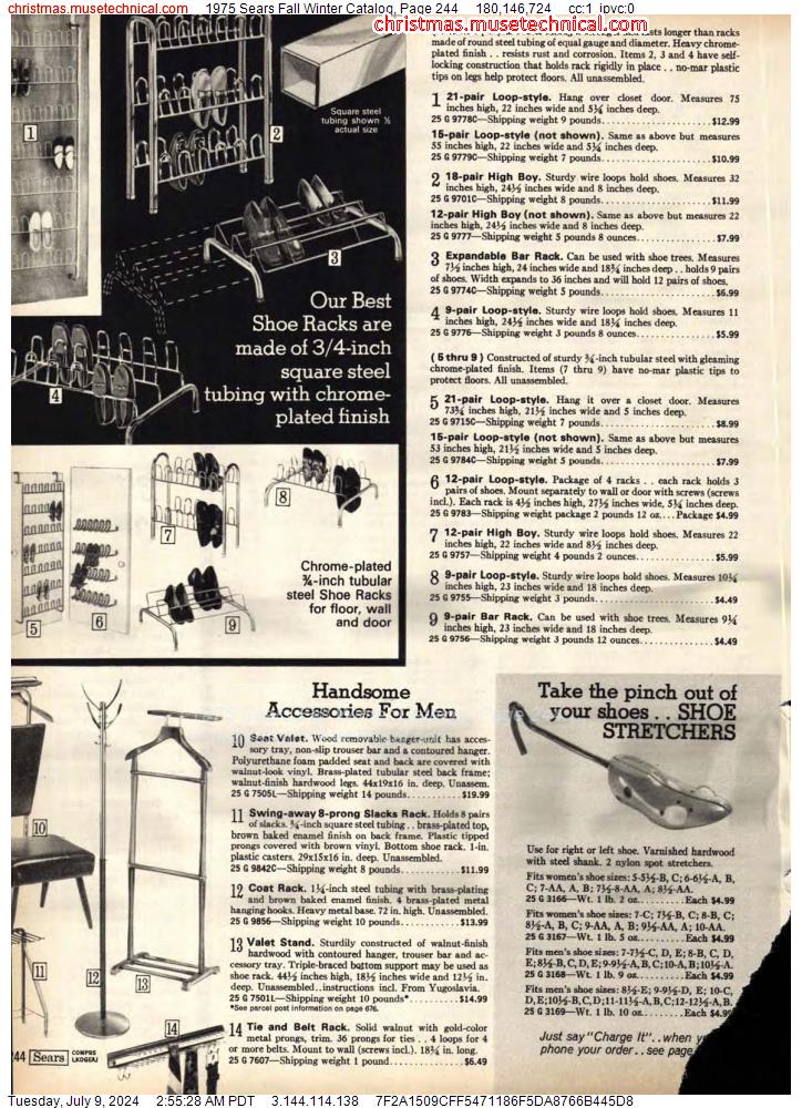 1975 Sears Fall Winter Catalog, Page 244