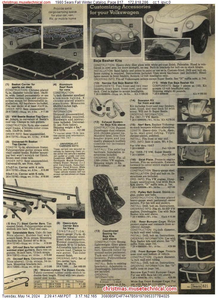 1980 Sears Fall Winter Catalog, Page 817