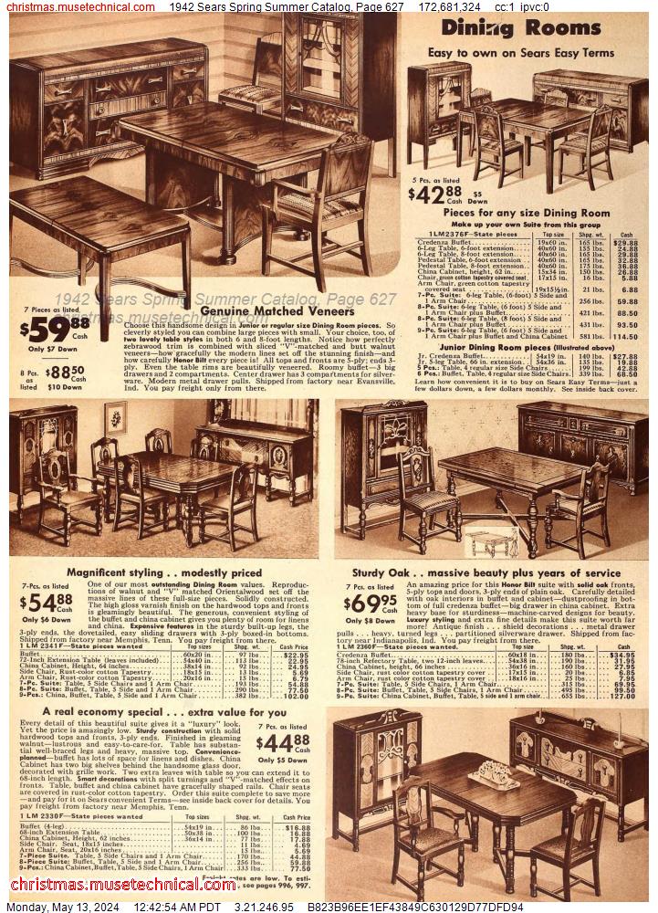 1942 Sears Spring Summer Catalog, Page 627