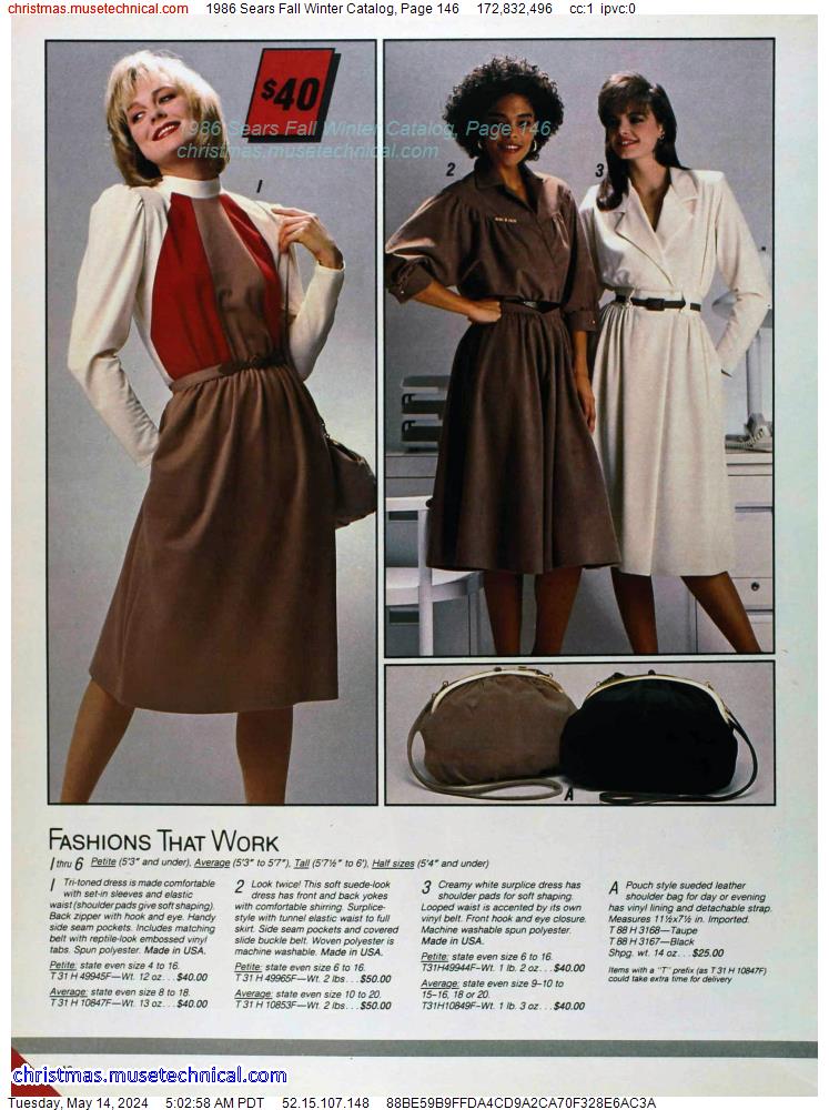 1986 Sears Fall Winter Catalog, Page 146