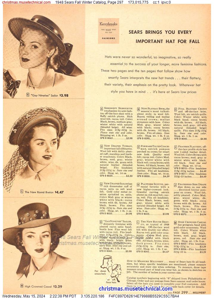 1948 Sears Fall Winter Catalog, Page 297