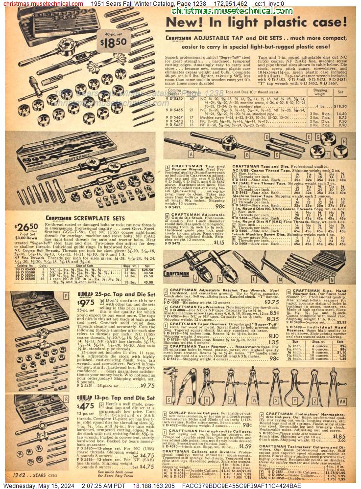 1951 Sears Fall Winter Catalog, Page 1238