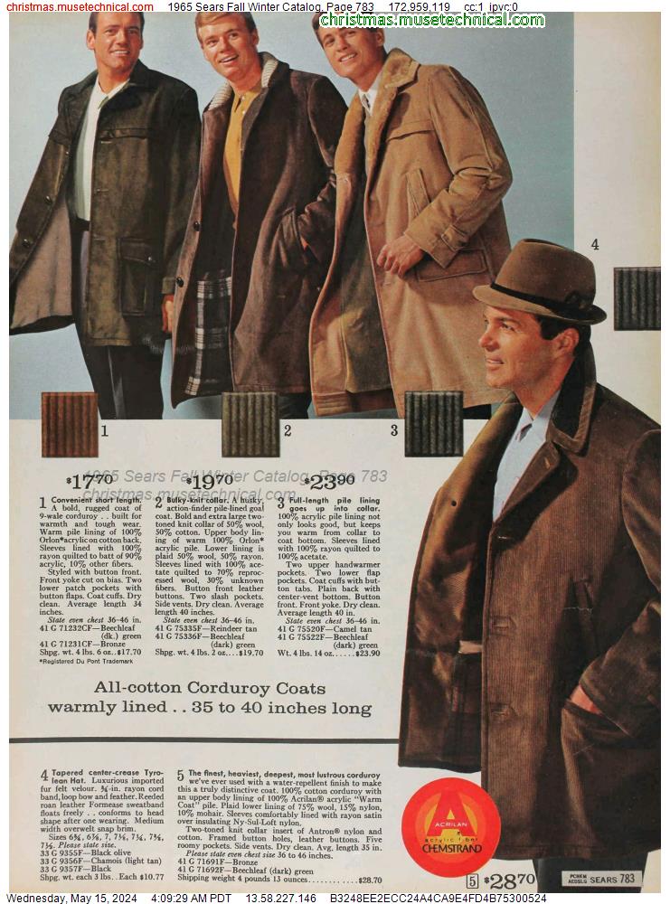 1965 Sears Fall Winter Catalog, Page 783