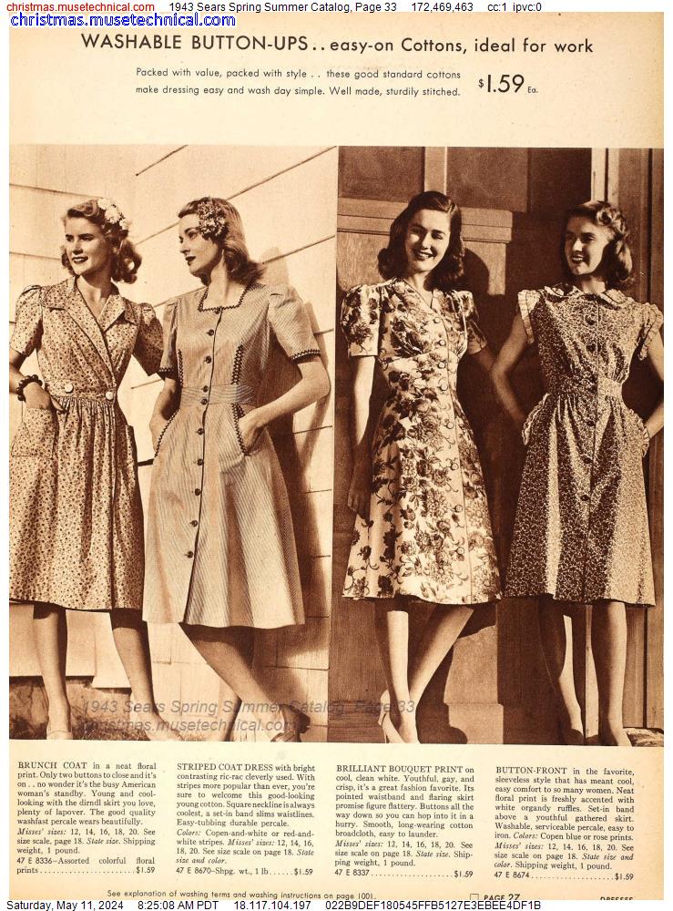 1943 Sears Spring Summer Catalog, Page 33