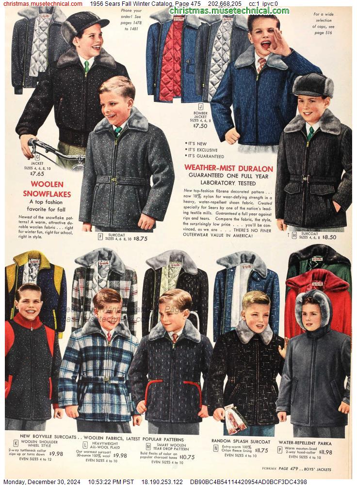 1956 Sears Fall Winter Catalog, Page 475