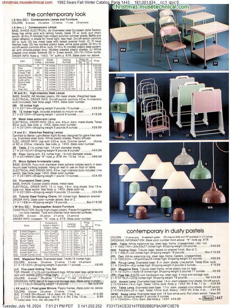 1982 Sears Fall Winter Catalog, Page 1443