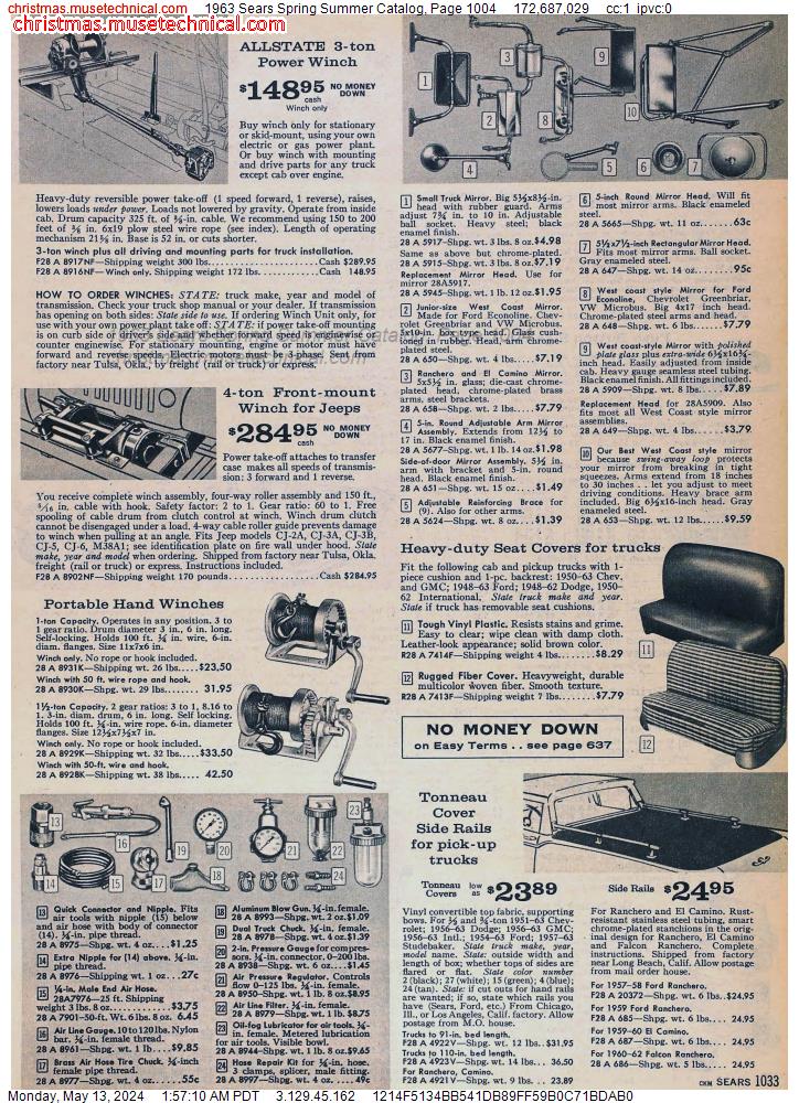 1963 Sears Spring Summer Catalog, Page 1004