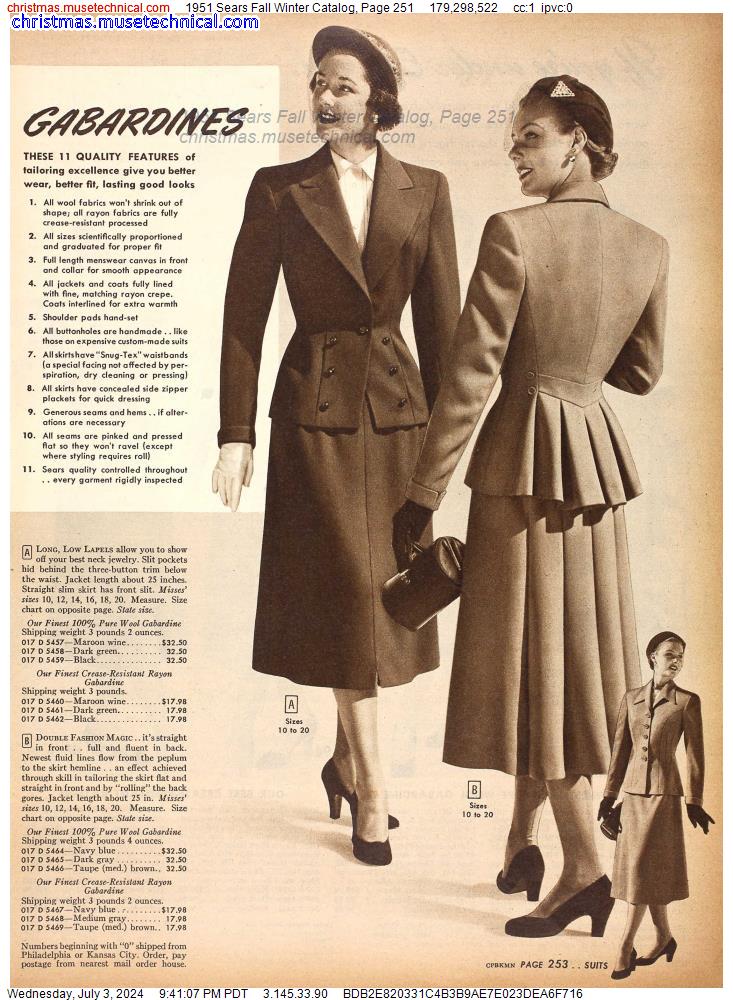 1951 Sears Fall Winter Catalog, Page 251