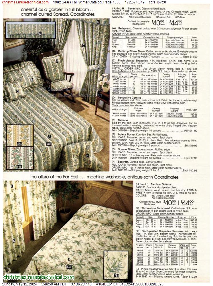 1982 Sears Fall Winter Catalog, Page 1358