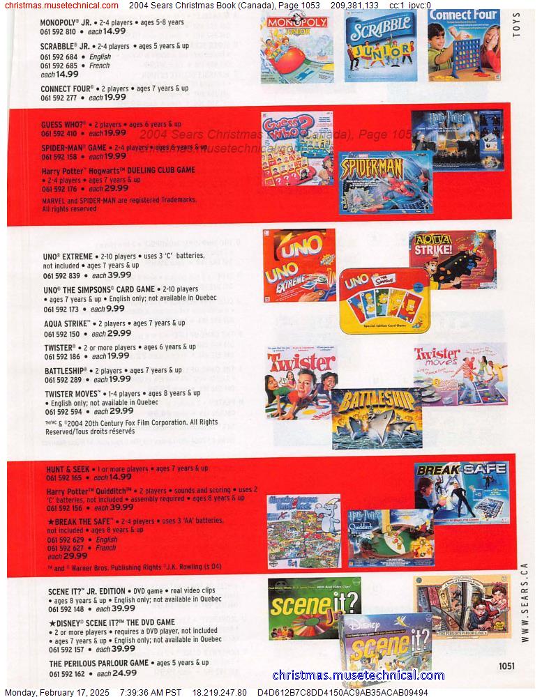 2004 Sears Christmas Book (Canada), Page 1053